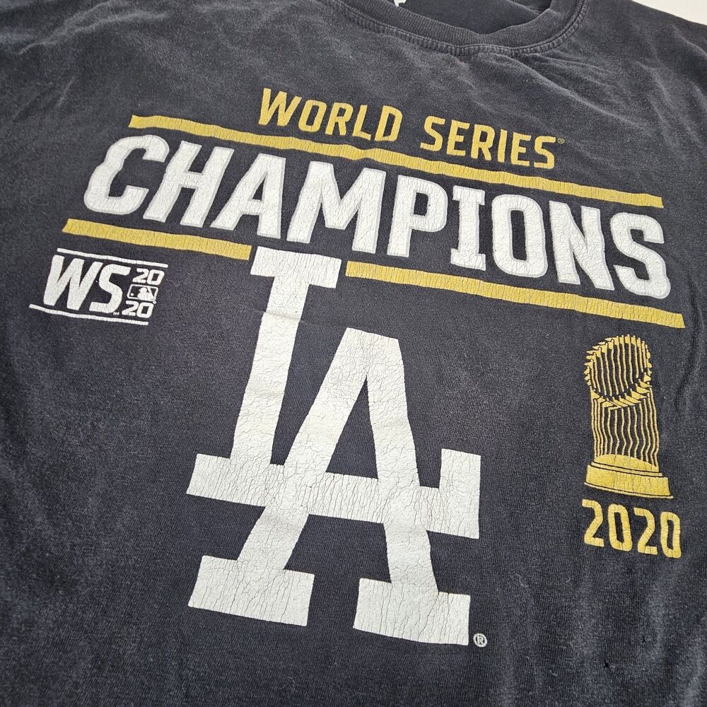 Fanatics LA Dodgers 2020 World Series Champions T Shirt Men's Large Black MLB